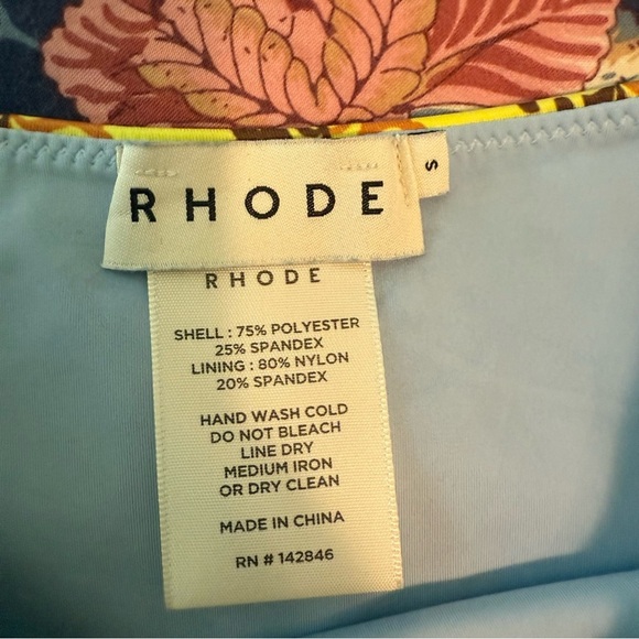 Rhode Navya High Waist Bikini Bottoms Yellow Blue size small - Picture 5 of 7